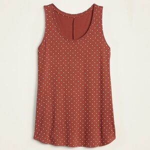 Old Navy Luxe Tank Top Womens S Red/Orange Polka Dot Printed Swing Stretchy Knit
